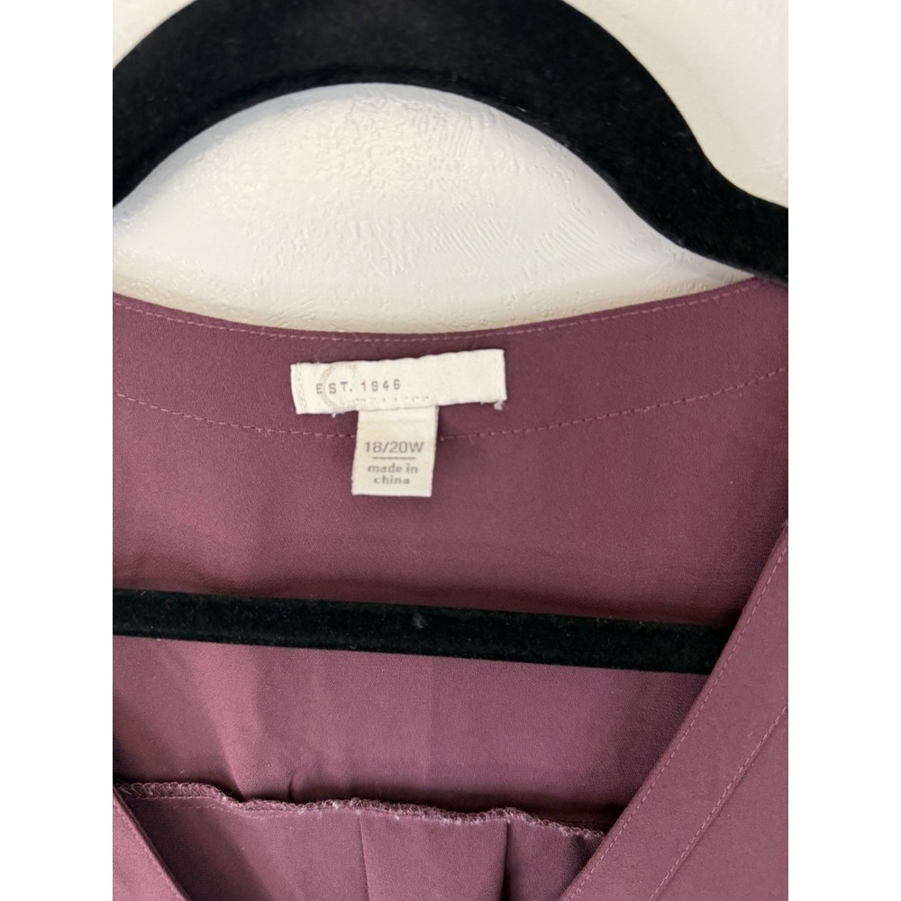 CATO Plus Size Maroon 1/4‎ Zip up Blouse Size 18/20 - Picture 4 of 5